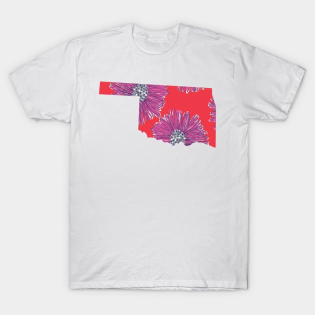 Pink Daises Oklahoma T-Shirt by annmariestowe